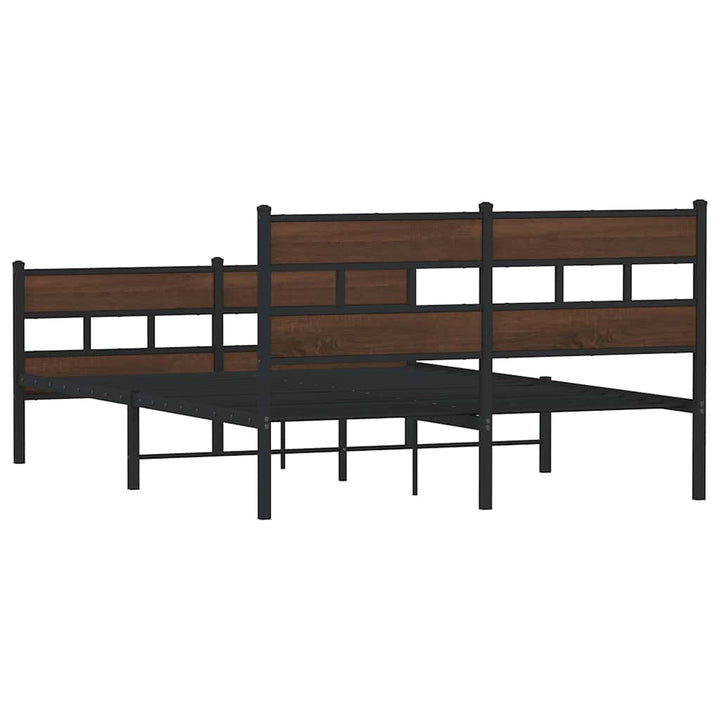 sengeramme uden madras 160x200 cm metal brun egetræsfarve