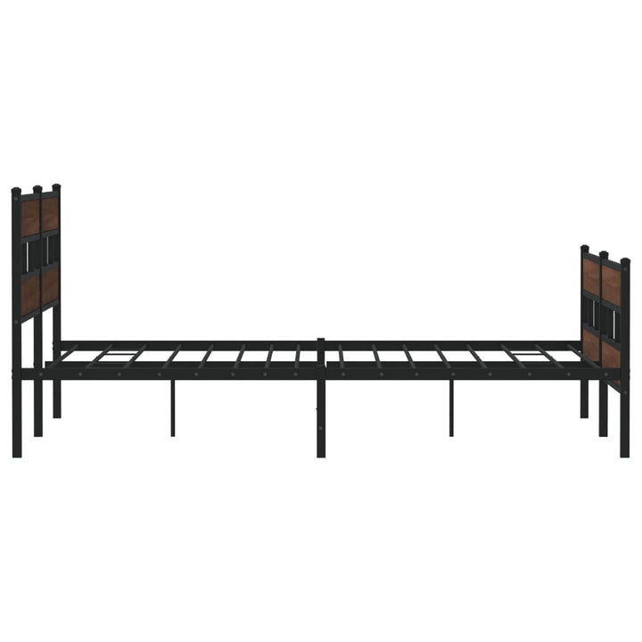 sengeramme uden madras 193x203 cm metal brun egetræsfarve