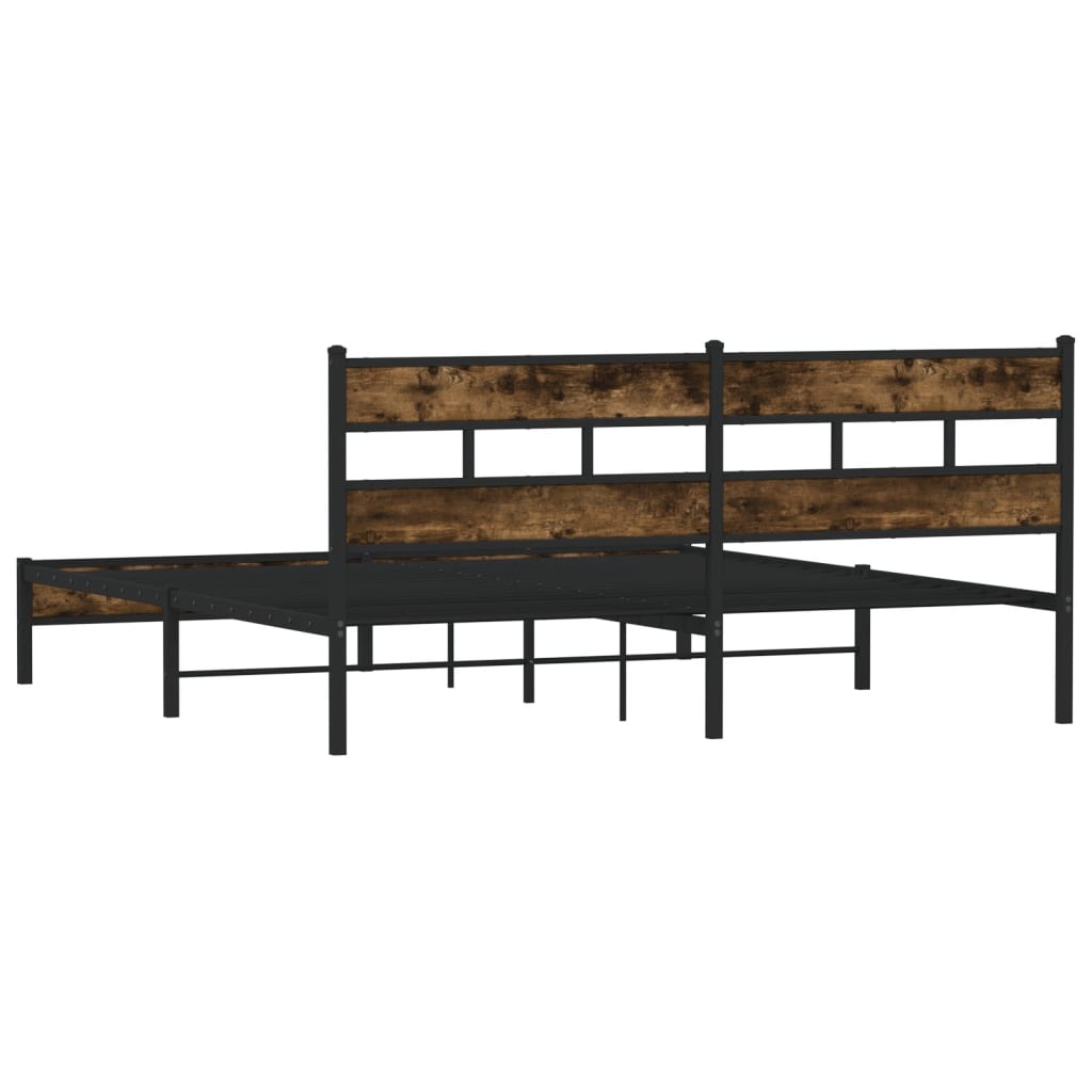 sengeramme uden madras 183x213 cm metal røget egetræsfarve