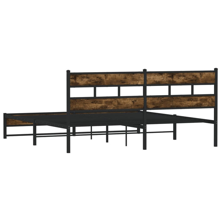 sengeramme uden madras 193x203 cm metal røget egetræsfarve