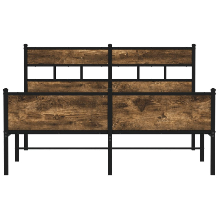 sengeramme uden madras 160x200 cm metal røget egetræsfarve