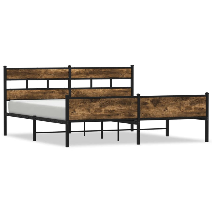 sengeramme uden madras 183x213 cm metal røget egetræsfarve