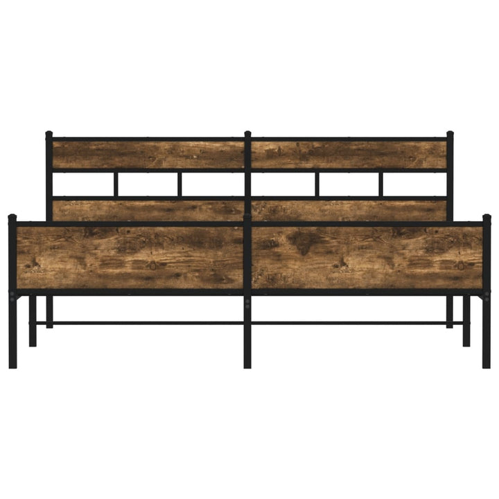 sengeramme uden madras 183x213 cm metal røget egetræsfarve