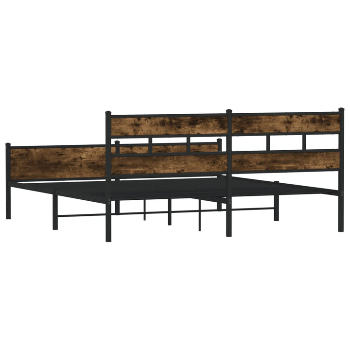 sengeramme uden madras 183x213 cm metal røget egetræsfarve
