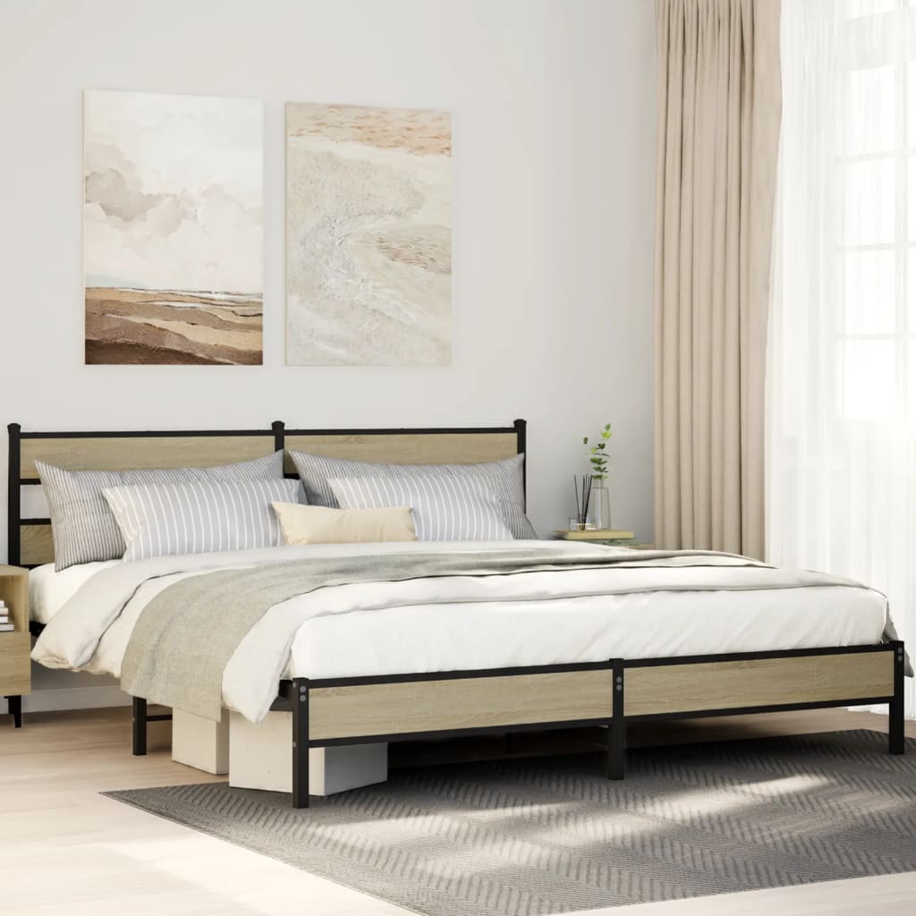 sengeramme uden madras 180x200 cm metal sonoma-eg