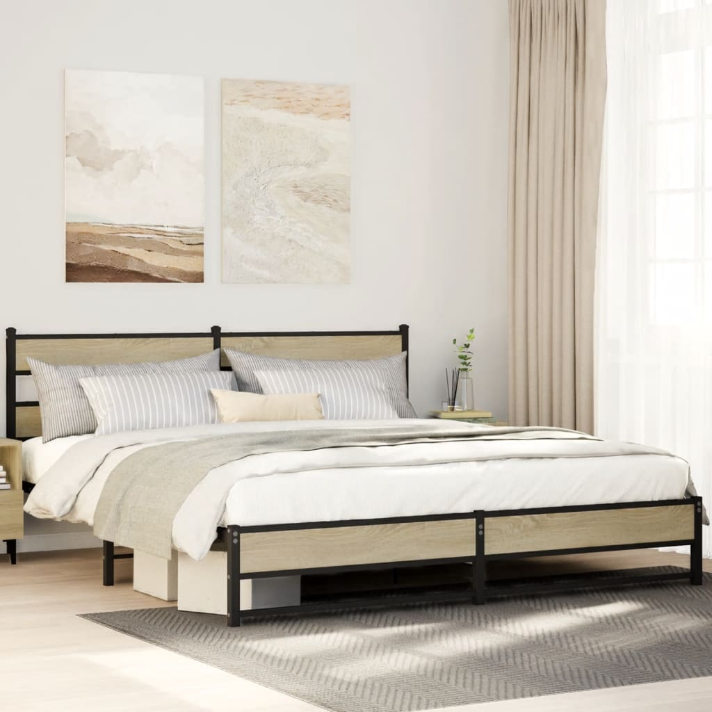 sengeramme uden madras 180x200 cm metal sonoma-eg