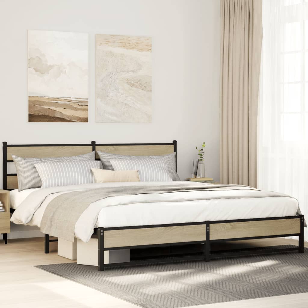 sengeramme uden madras 183x213 cm metal sonoma-eg