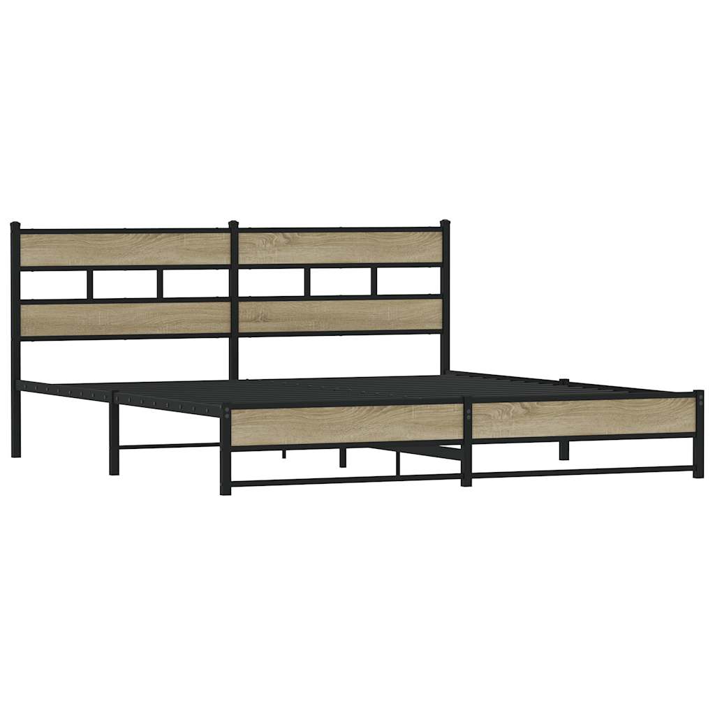 sengeramme uden madras 200x200 cm metal sonoma-eg