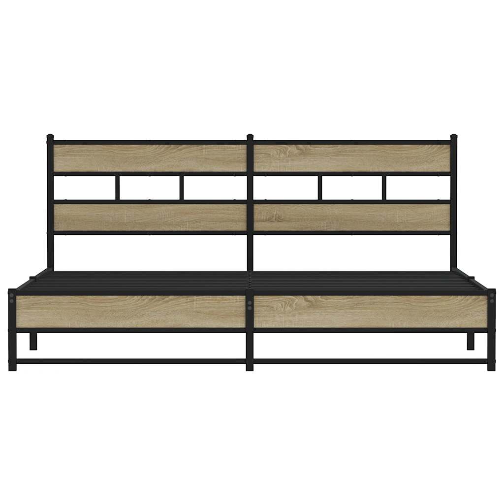 sengeramme uden madras 200x200 cm metal sonoma-eg