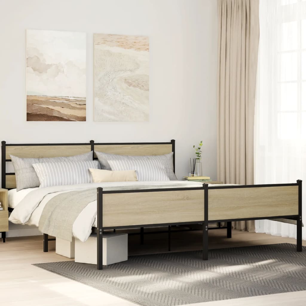 sengeramme uden madras 193x203 cm metal sonoma-eg