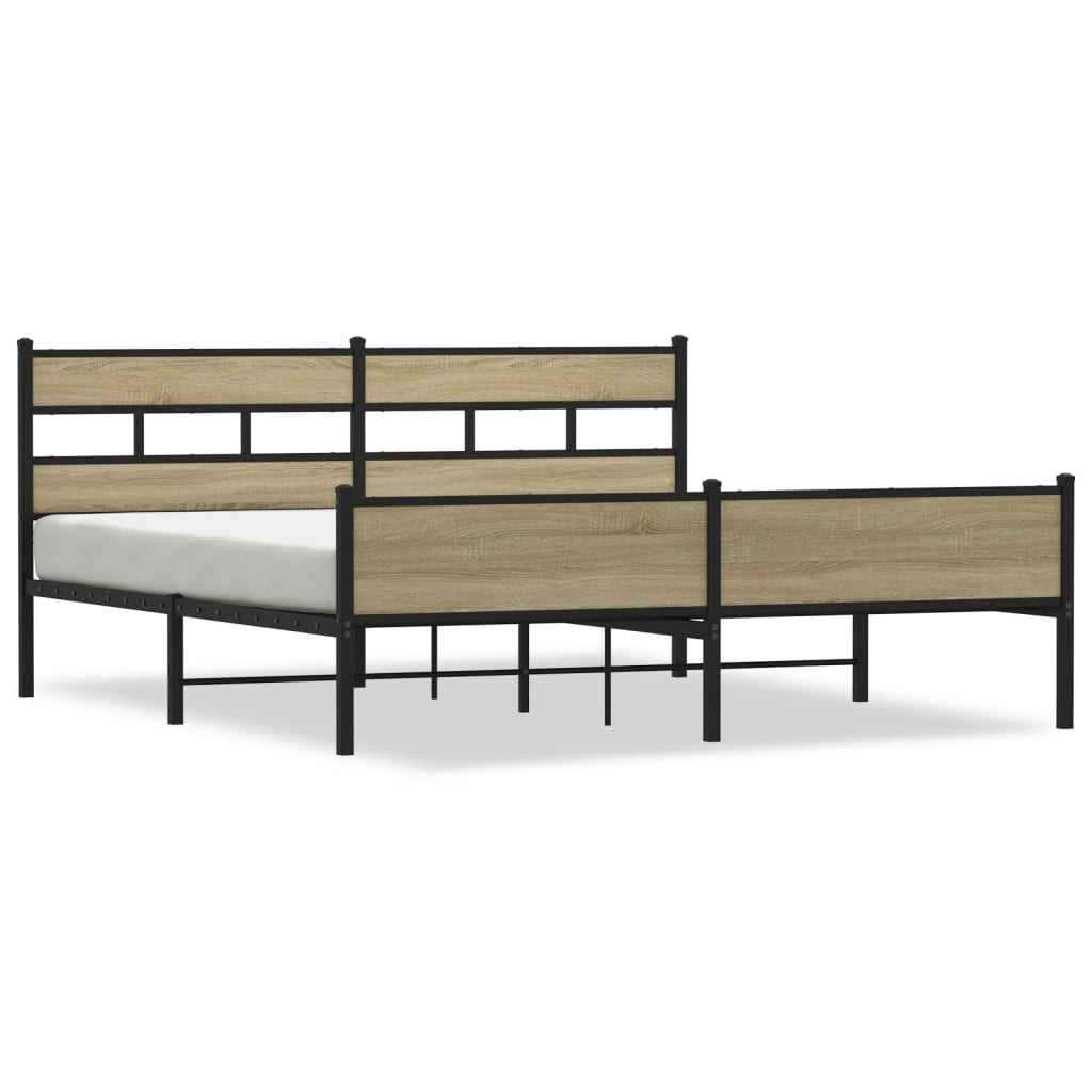 sengeramme uden madras 200x200 cm metal sonoma-eg