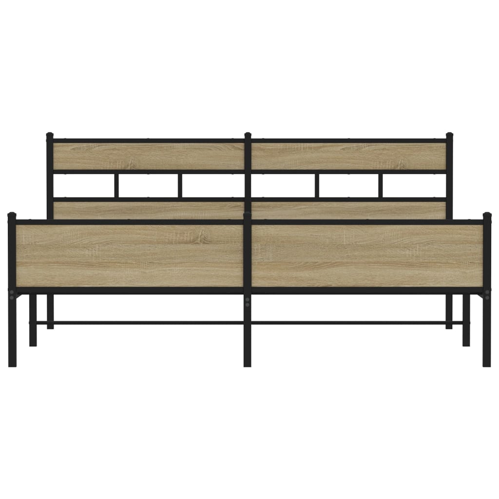 sengeramme uden madras 200x200 cm metal sonoma-eg