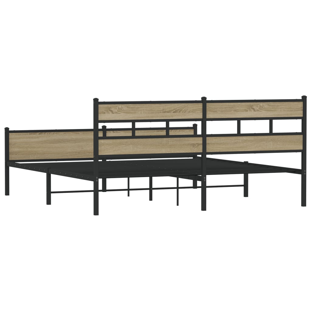 sengeramme uden madras 200x200 cm metal sonoma-eg
