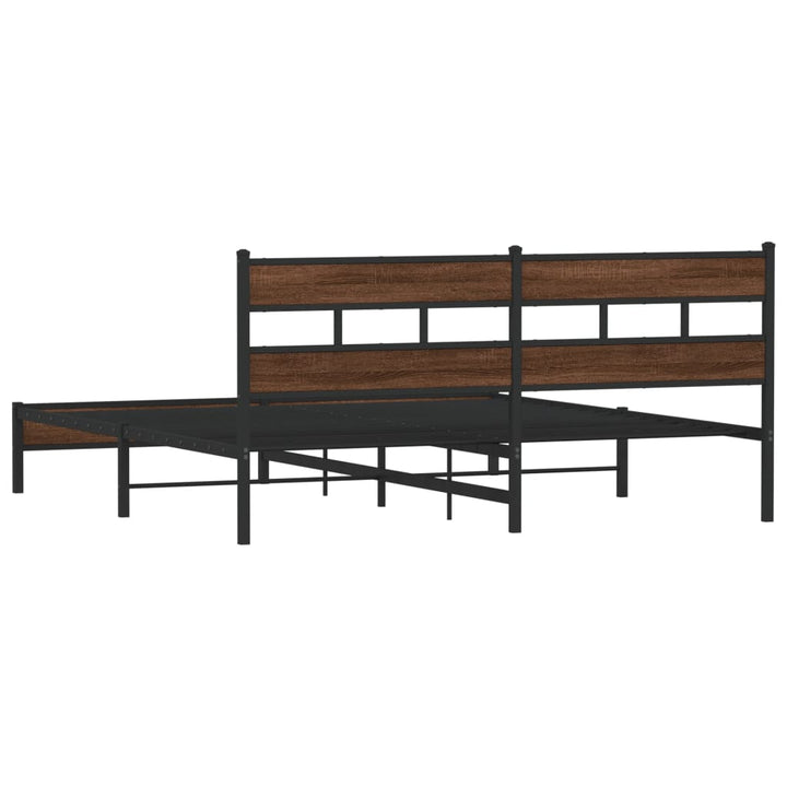 sengeramme uden madras 180x200 cm metal brun egetræsfarve