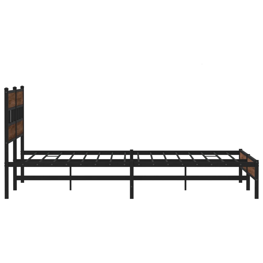 sengeramme uden madras 183x213 cm metal brun egetræsfarve