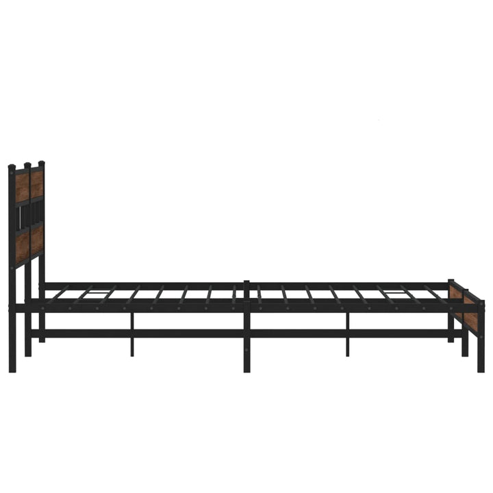 sengeramme uden madras 183x213 cm metal brun egetræsfarve