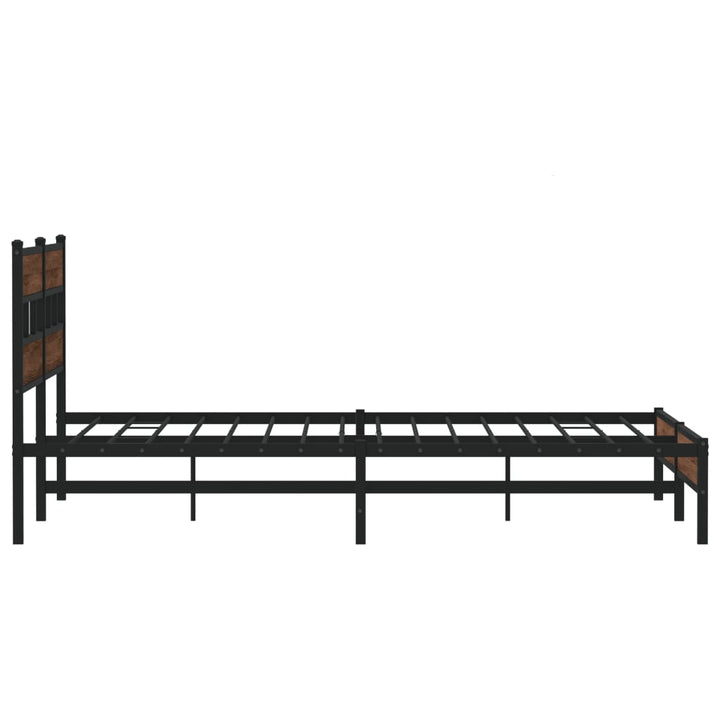 sengeramme uden madras 193x203 cm metal brun egetræsfarve
