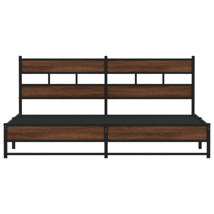 sengeramme uden madras 183x213 cm metal brun egetræsfarve