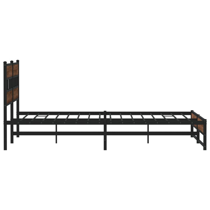 sengeramme uden madras 183x213 cm metal brun egetræsfarve