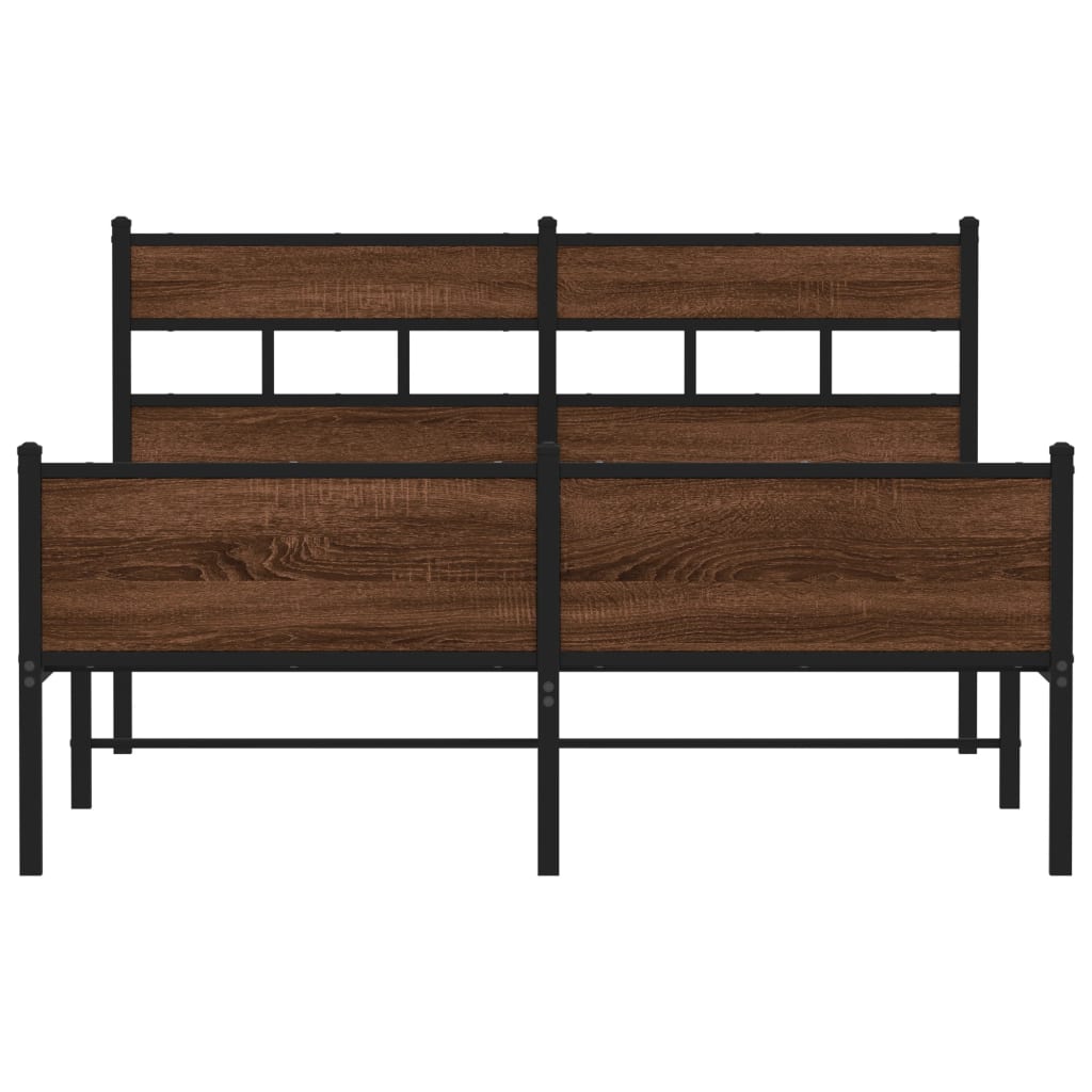 sengeramme uden madras 160x200 cm metal brun egetræsfarve