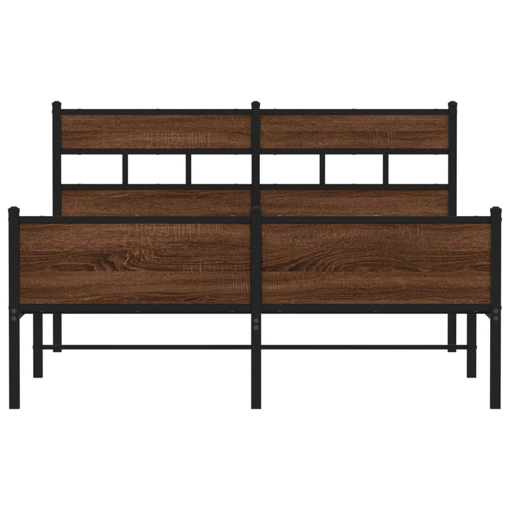 sengeramme uden madras 160x200 cm metal brun egetræsfarve