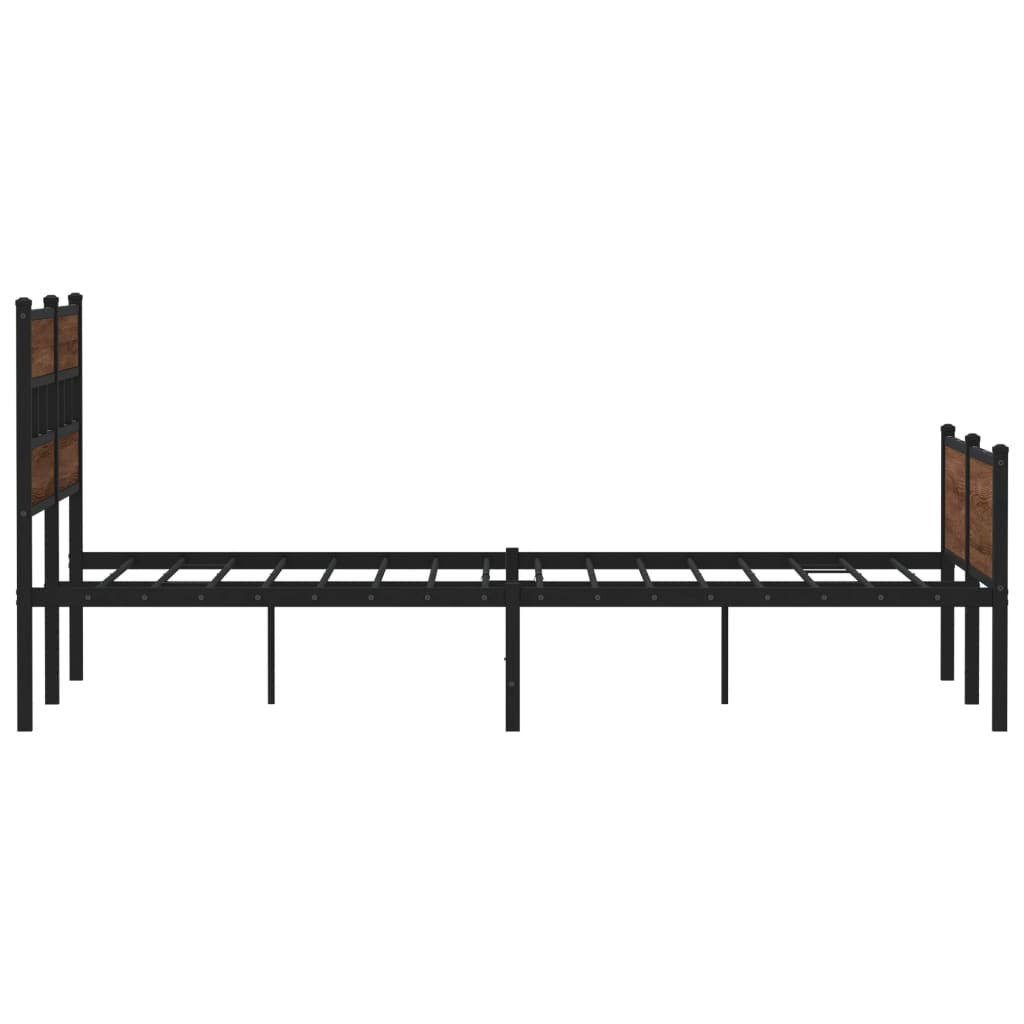 sengeramme uden madras 160x200 cm metal brun egetræsfarve
