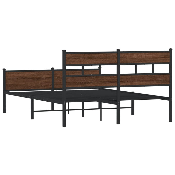 sengeramme uden madras 160x200 cm metal brun egetræsfarve