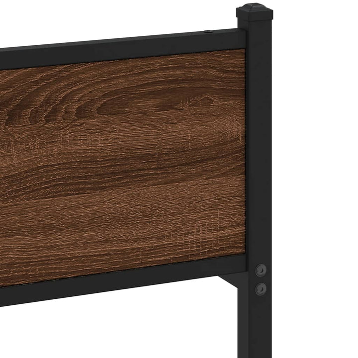 sengeramme uden madras 160x200 cm metal brun egetræsfarve