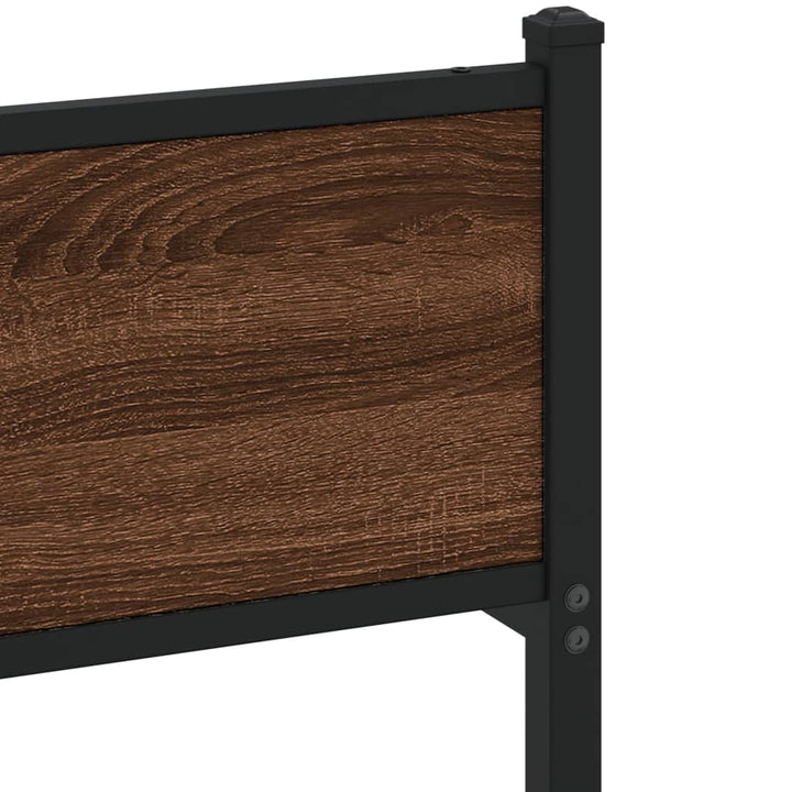 sengeramme uden madras 183x213 cm metal brun egetræsfarve