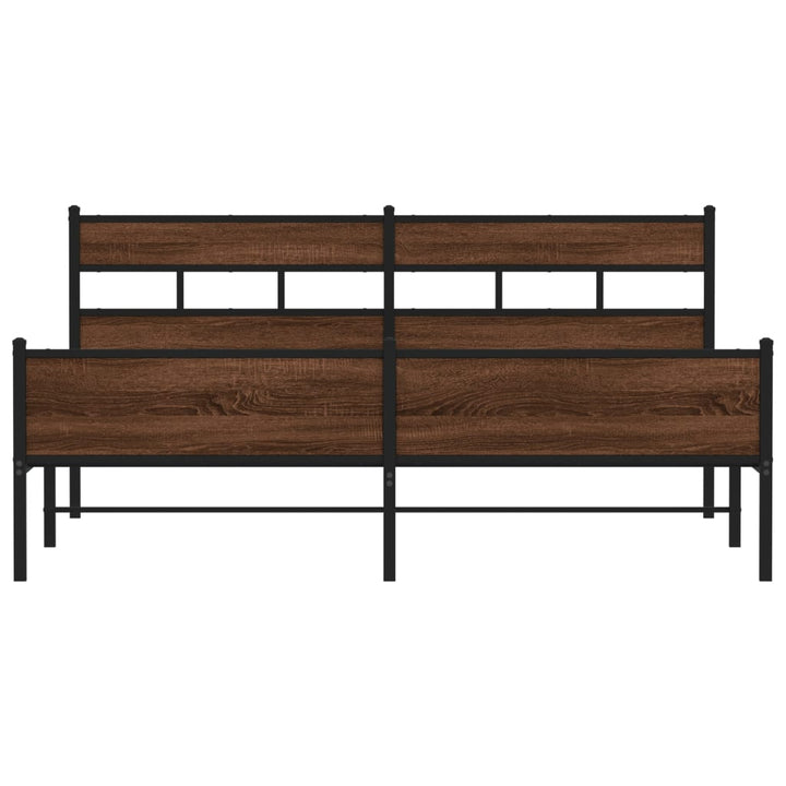 sengeramme uden madras 193x203 cm metal brun egetræsfarve