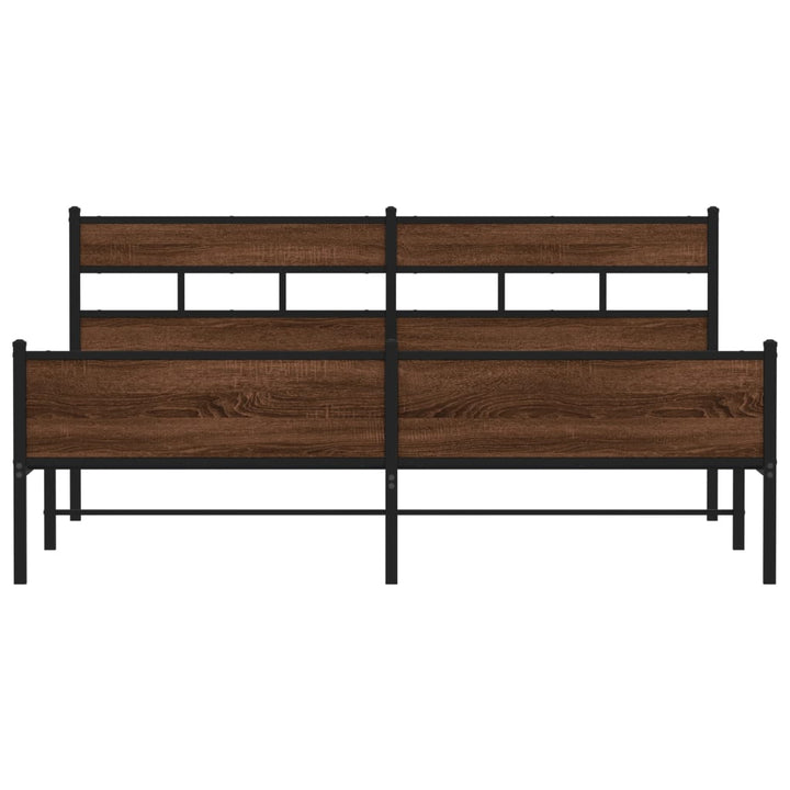 sengeramme uden madras 200x200 cm metal brun egetræsfarve