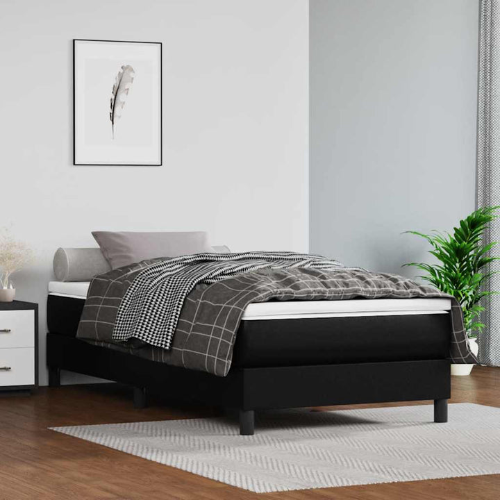 springmadras med pocketfjedre medium 80x160 cm til kunstlæder sort