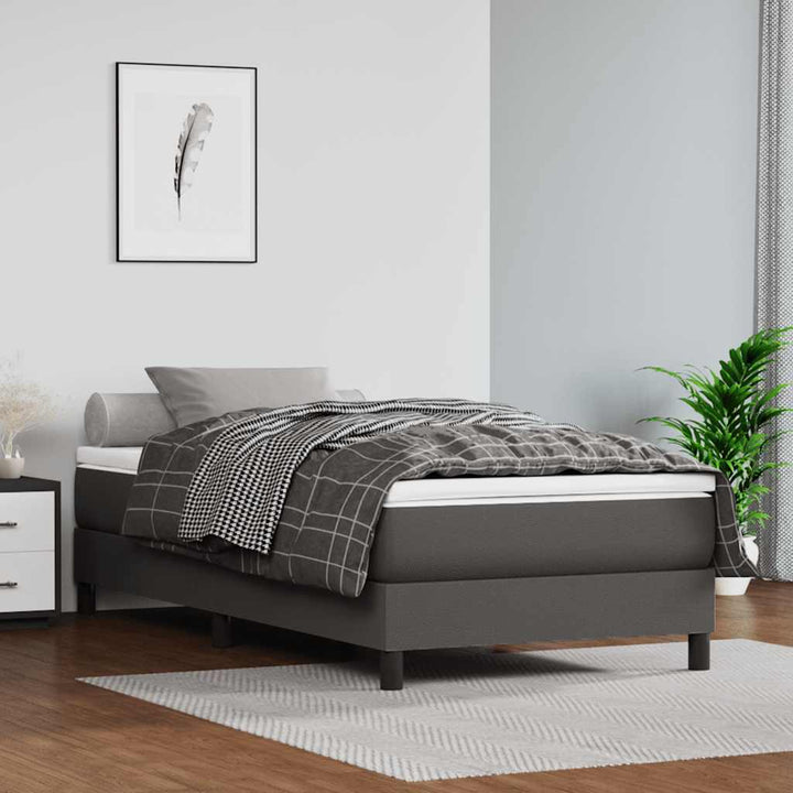 springmadras med pocketfjedre medium 80x160 cm til kunstlæder grå
