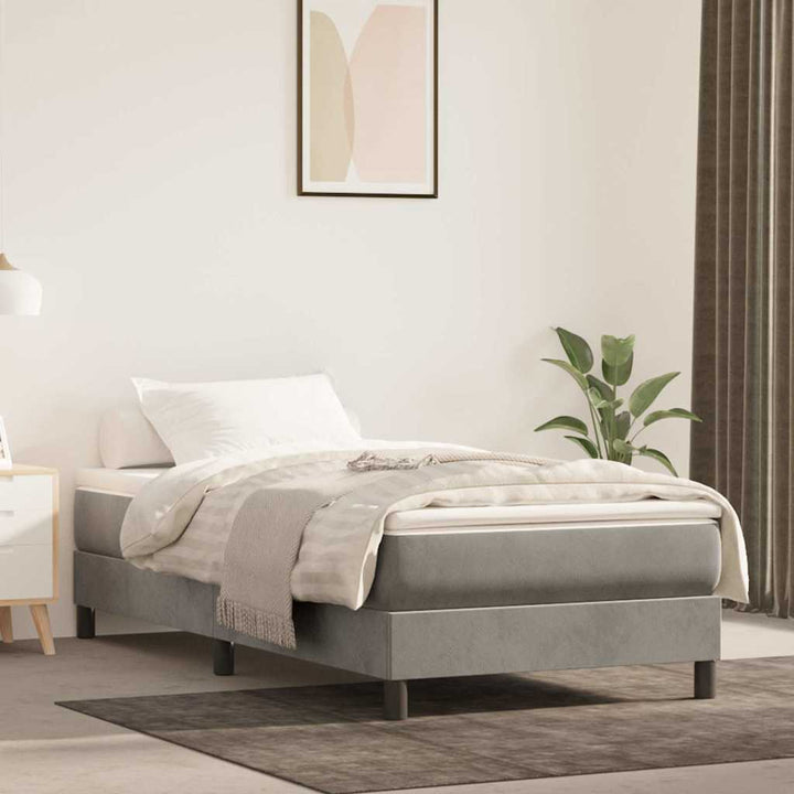 springmadras med pocketfjedre medium 80x160 cm til fløjl lysegrå