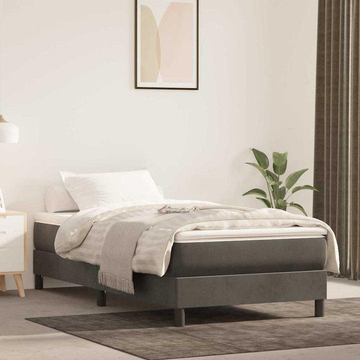 springmadras med pocketfjedre medium 80x160 cm til fløjl mørkegrå