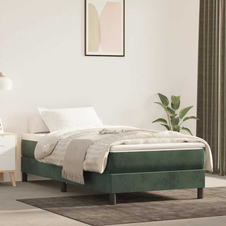 springmadras med pocketfjedre medium 80x160 cm til fløjl mørkegrøn
