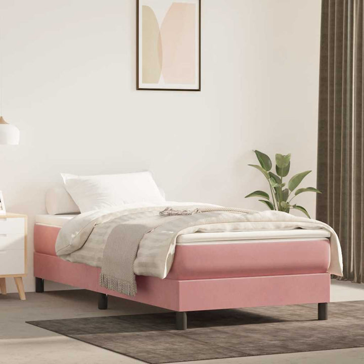 springmadras med pocketfjedre medium 80x160 cm til fløjl lyserød