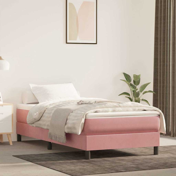 springmadras med pocketfjedre medium 80x210x20 cm fløjl pink