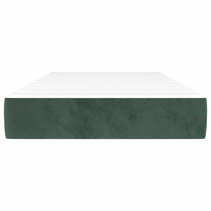 springmadras med pocketfjedre medium 90x210x20 cm fløjl mørkegrøn