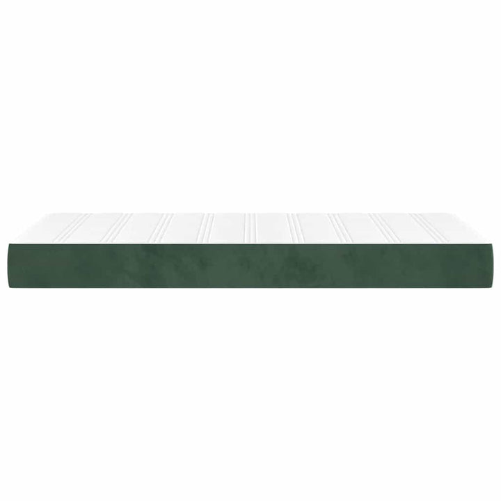 springmadras med pocketfjedre medium 90x210x20 cm fløjl mørkegrøn