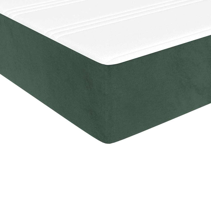 springmadras med pocketfjedre medium 90x210x20 cm fløjl mørkegrøn