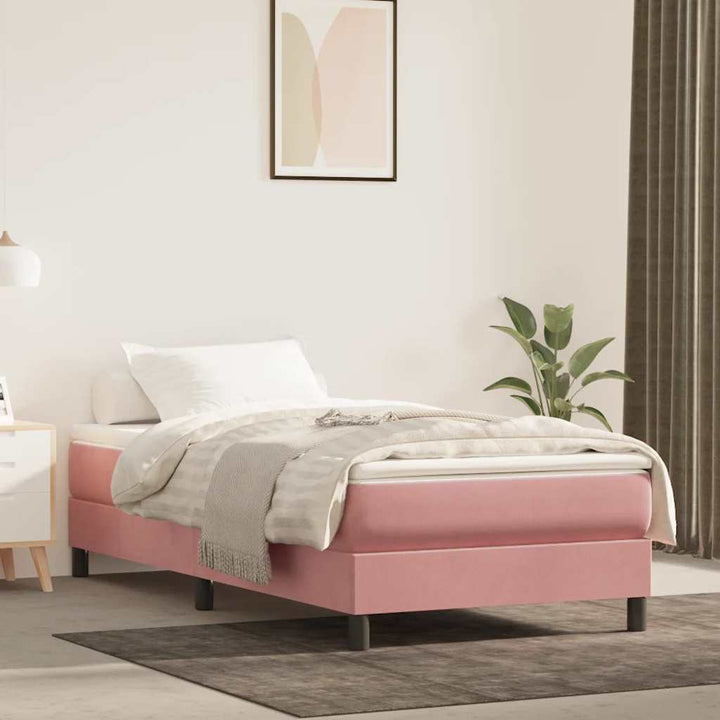 springmadras med pocketfjedre medium 90x210x20 cm fløjl pink