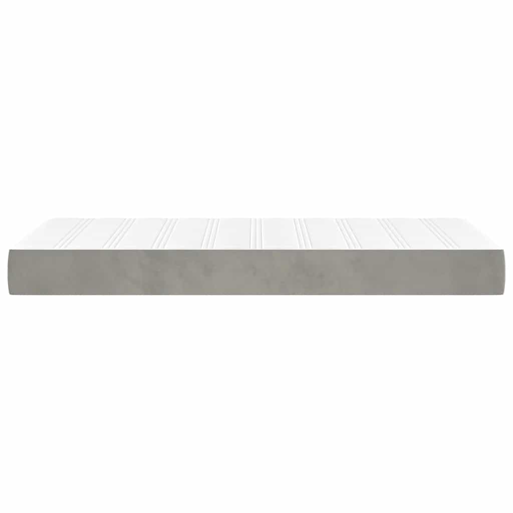springmadras med pocketfjedre medium 100x210x20 cm fløjl lysegrå