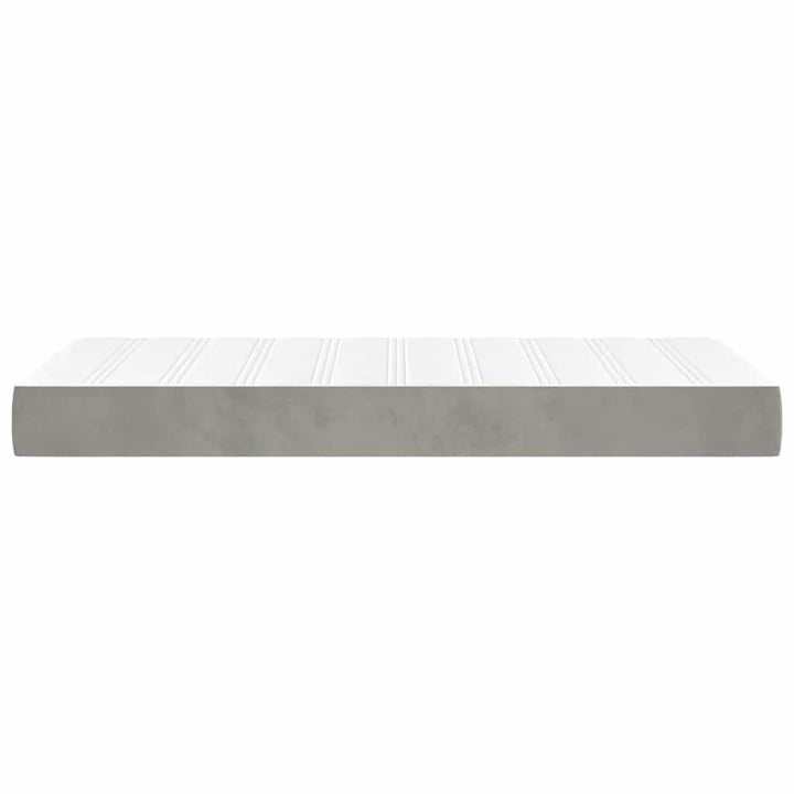 springmadras med pocketfjedre medium 100x210x20 cm fløjl lysegrå
