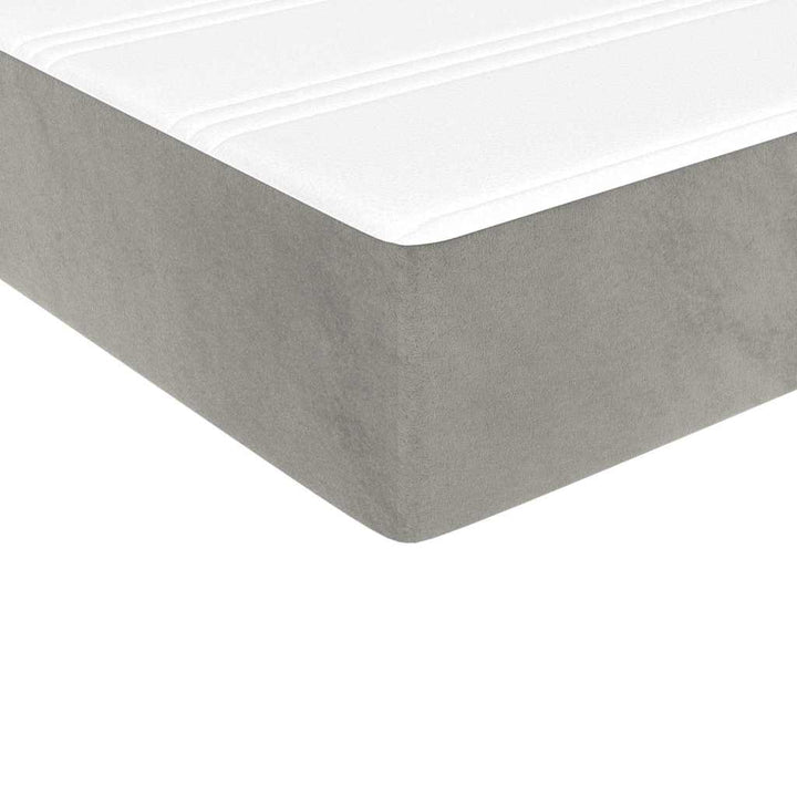 springmadras med pocketfjedre medium 100x210x20 cm fløjl lysegrå