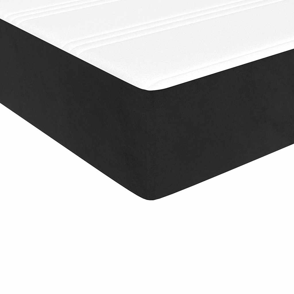 springmadras med pocketfjedre medium 100x210x20 cm fløjl sort