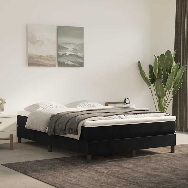 springmadras med pocketfjedre medium 140x210x20 cm fløjl sort