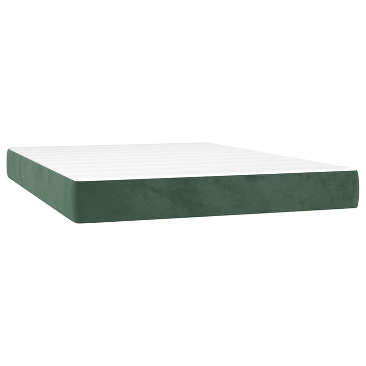 springmadras med pocketfjedre medium 140x210x20 cm fløjl mørkegrøn