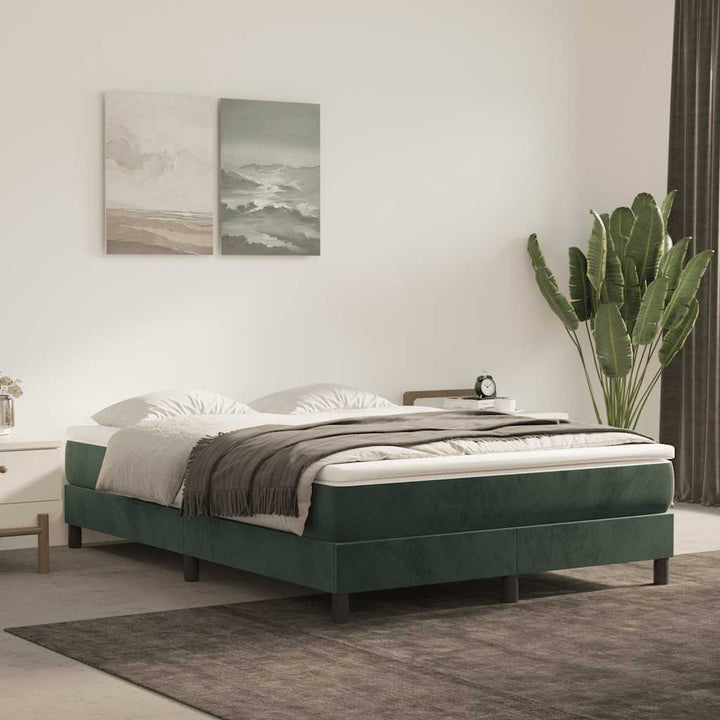 springmadras med pocketfjedre medium 140x210x20 cm fløjl mørkegrøn