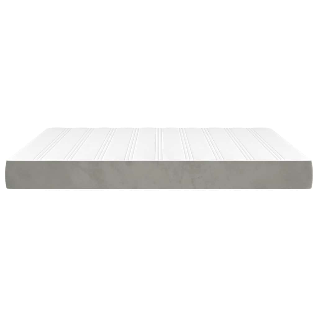 springmadras med pocketfjedre medium 160x210x20 cm fløjl lysegrå